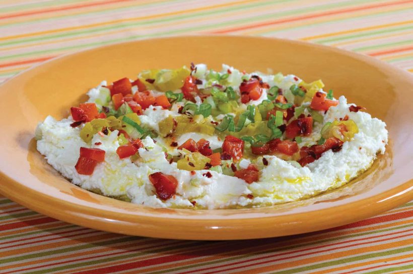 Whipped Feta with Roasted Red Peppers and Warm Pita
